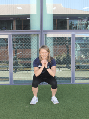 Squat Kick down