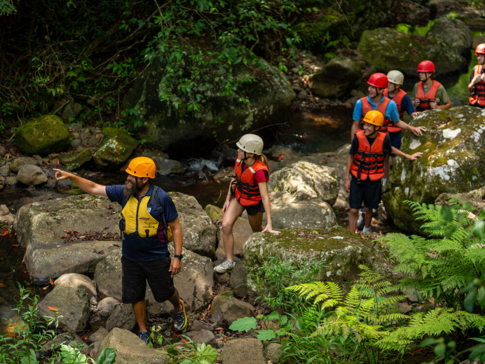 PCYC Team Hiking through canopy