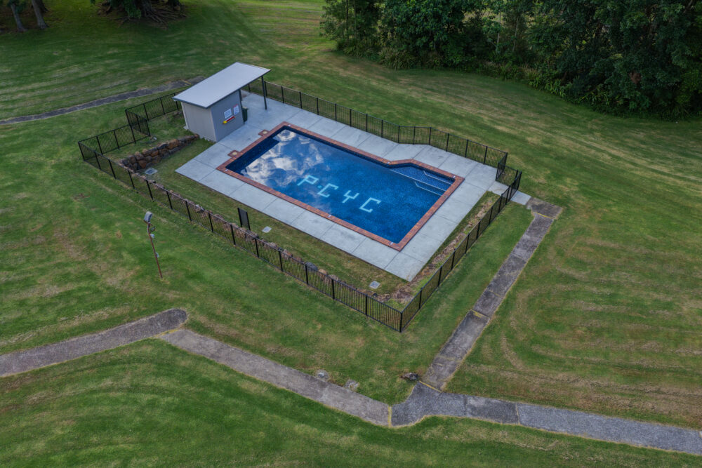 Image of the PCYC Bornoffen Pool with the PCYC Logo