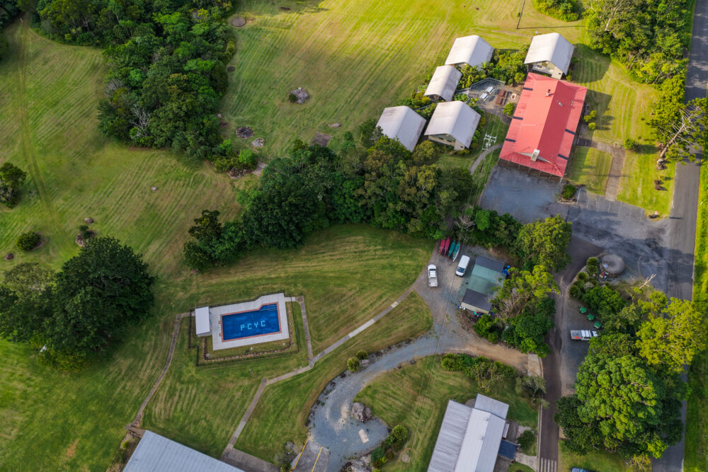 PCYC Bornoffen aerial shot including the pool