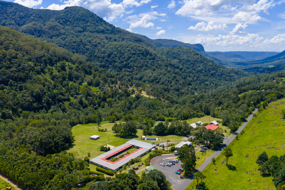 Aerial Shot of PCYC Bornoffen in Numinbah Valley
