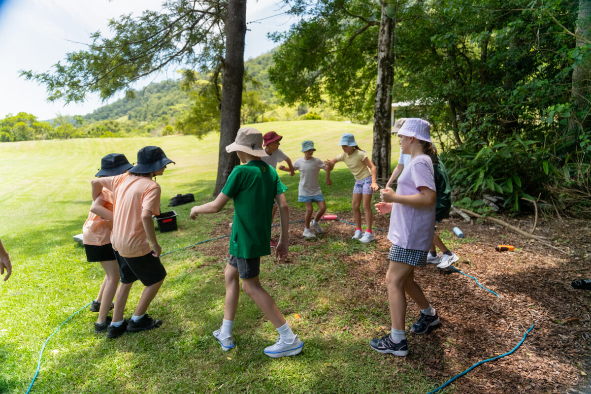Kids doing a group activity