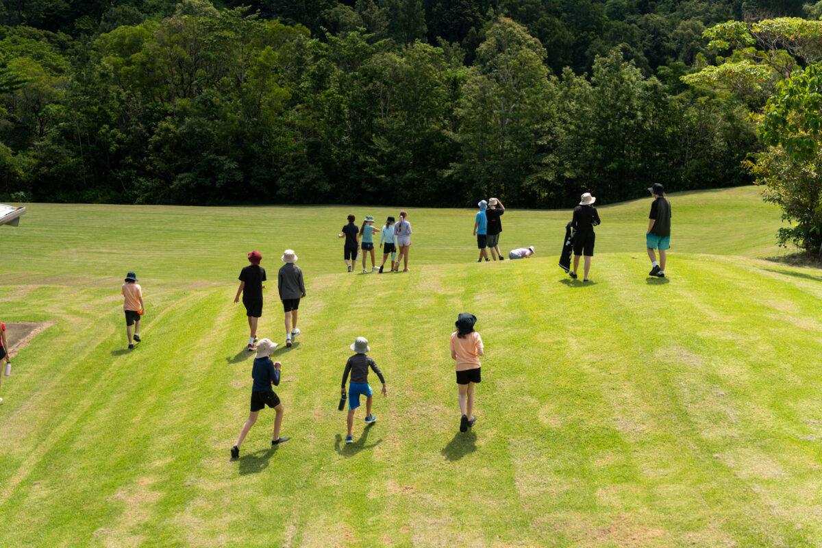 Kids playing in the field